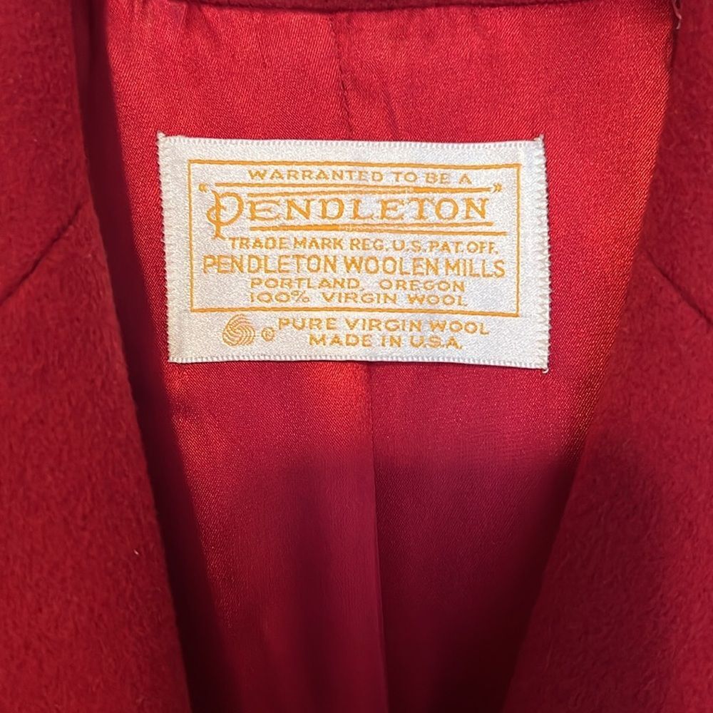 Pendleton Red Long Wool Coat Size 12 - Picture 3 of 7